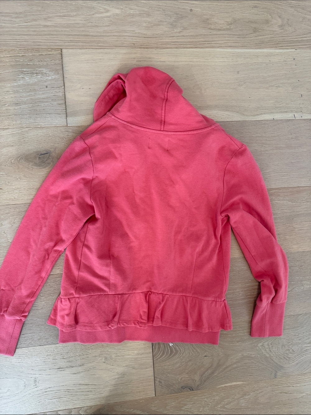 Anthropologie Coral Women’s Hooded Zip Jacket with Ruffle Hem size s - Picture 9 of 14